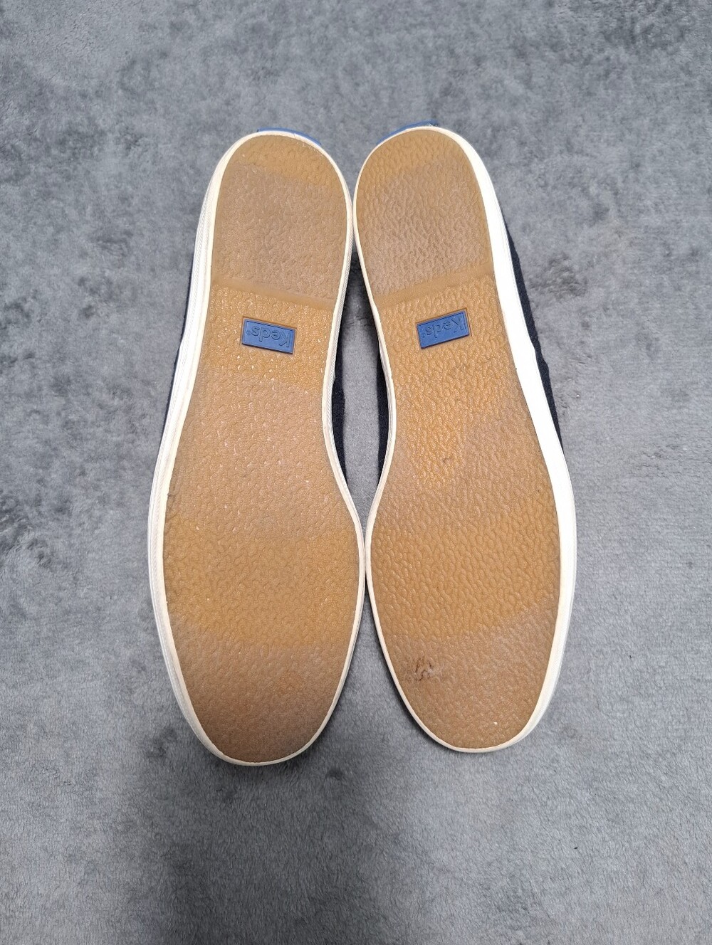 Keds Champion Canvas Shoes Size 9.5 Navy Blue Tan Wool Blend Low Top Sneakers - Picture 11 of 14